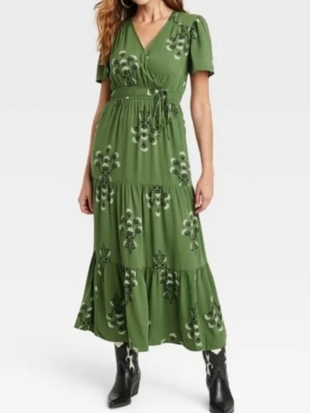 Green Floral Maxi Dress Size Small
